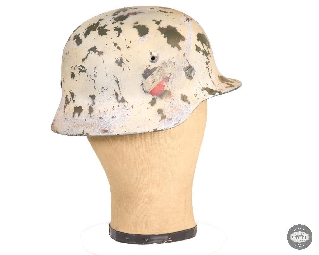 M40 Stahlhelm Winter Camo Double Decal Original Shell & Liner Modern Refurbishment - 2