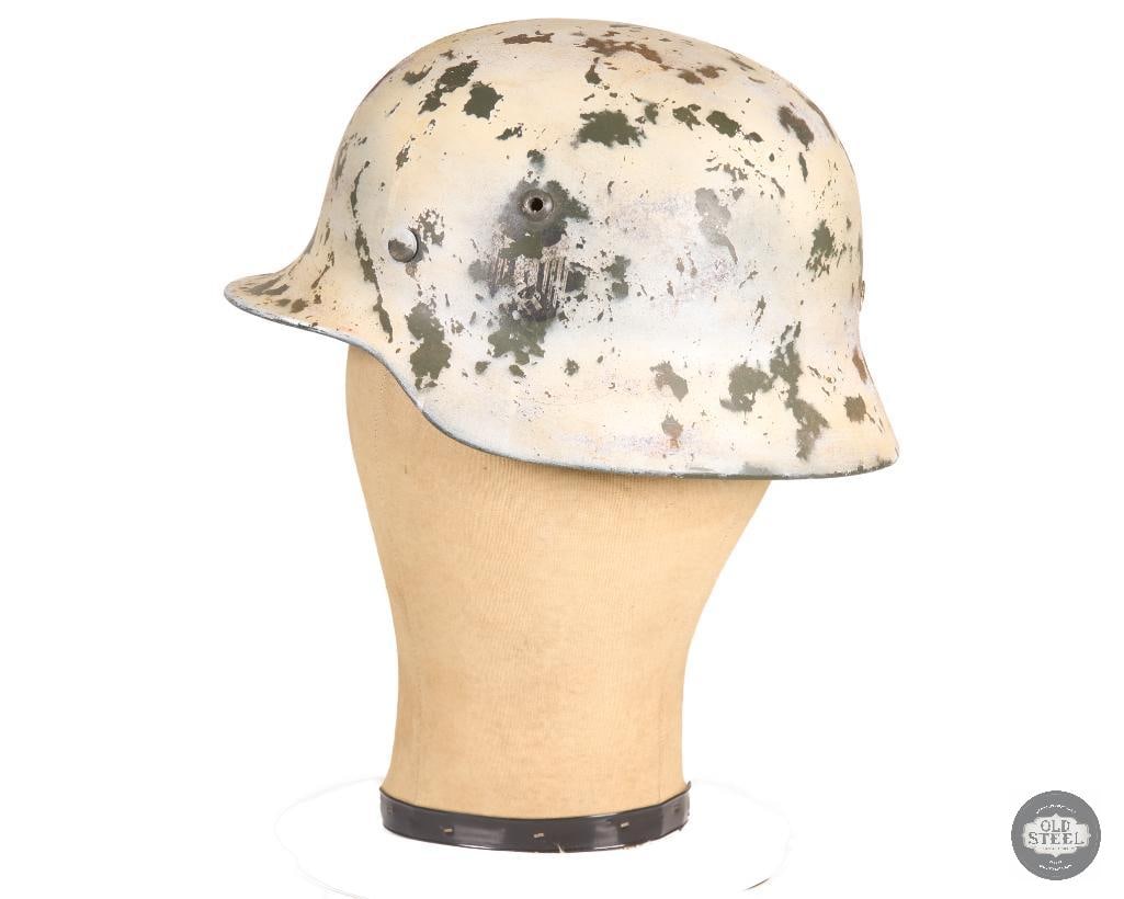 M40 Stahlhelm Winter Camo Double Decal Original Shell & Liner Modern Refurbishment - 3