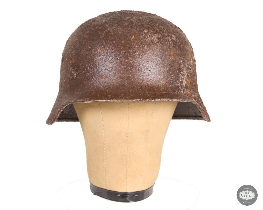 Original M40 Stahlhelm Battlefield Recovery Helmet Clear Coated Display Piece - 4