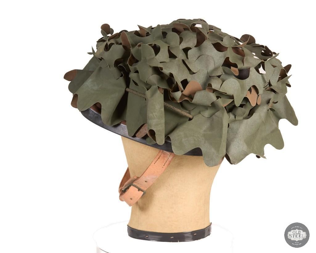 French Army Steel Helmet w/ Camouflage Cover & Reversible Scrim Cover - 3