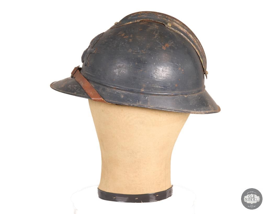 WWI French Adrian Helmet w/ Liner & Chinstrap Field Helmet - 3