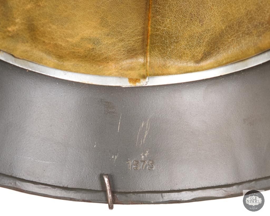 WWII German Stahlhelm M40 Original Shell w/ Snow Camo Refinish & Liner - 6
