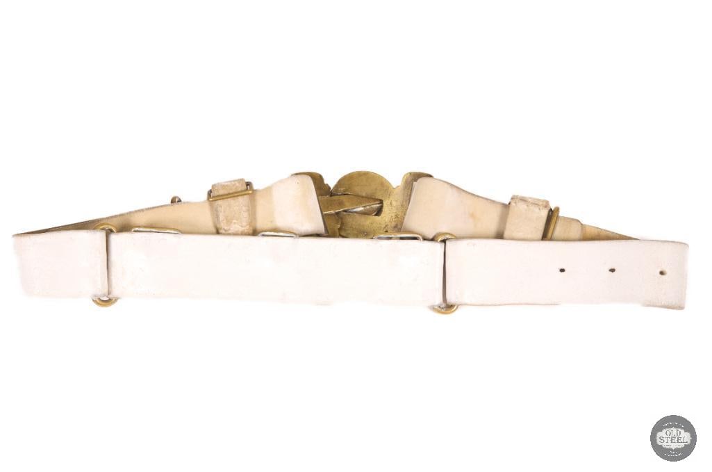 Victorian Era British Military White Belt & Buckle Boer War Period - 2