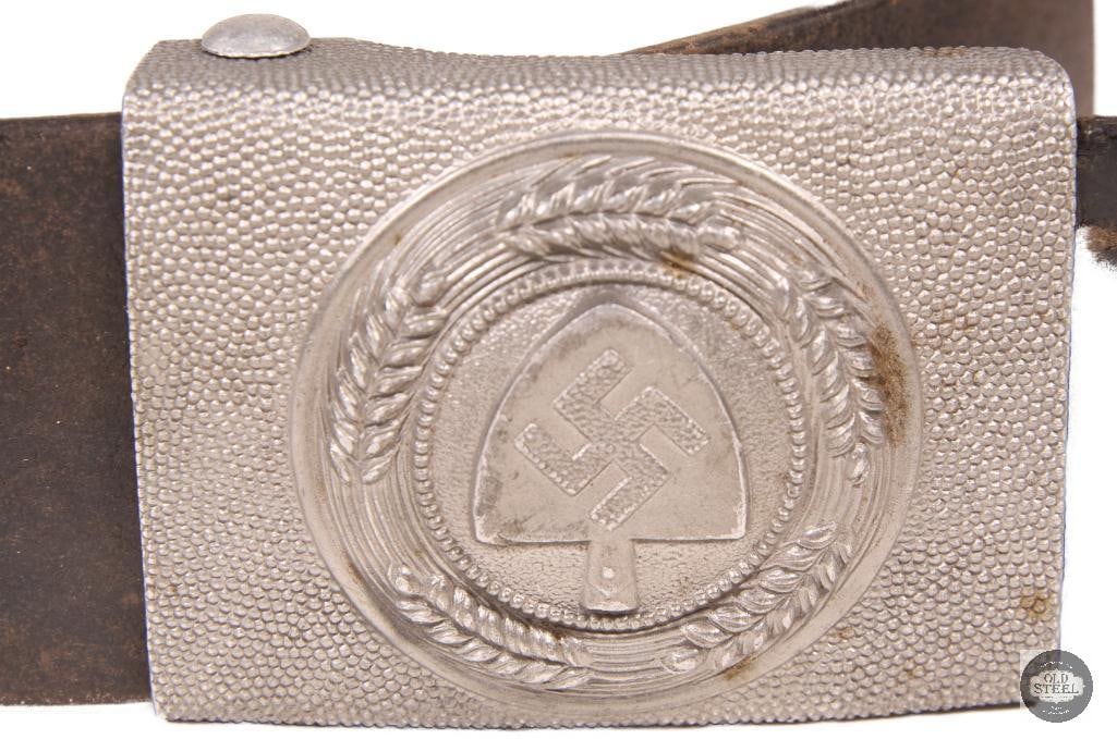 Original WWII German RAD Belt & Buckle Reich Labor Service - 2