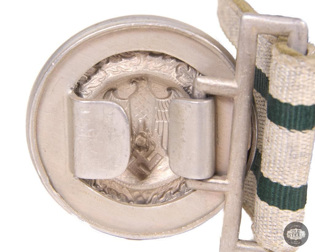 Original WWII German Heer Officer Brocade Belt & Buckle Army Dress Set - 2