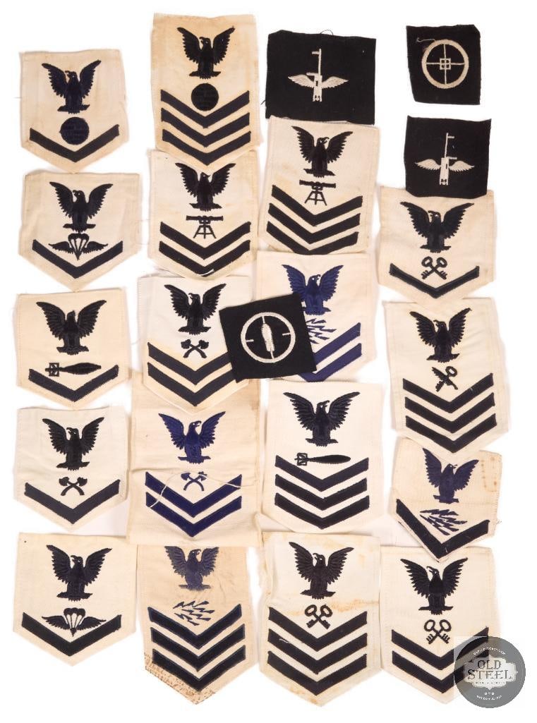 Assorted United States Navy Enlisted Rank Insignia Patches (1 of 1)