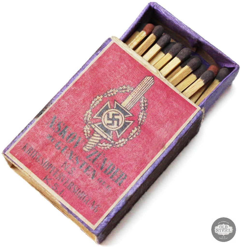 NSKOV Zunder zu Gunsten Matches - WWII German: NSKOV Zunder zu Gunsten Matches - WWII German THIS ITEM IS AS PICTURED WITH NO FURTHER ATTACHMENTS. ALL SALES ARE FINAL. PLEASE REFER TO THE AUCTION DESCRIPTION, LOT #1 DESCRIPTION AND
