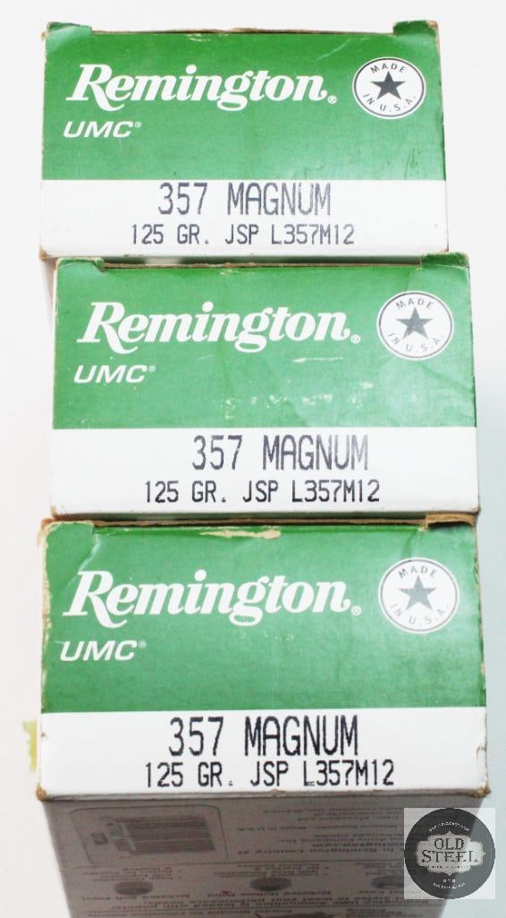 3 Boxes Remington UMC 357 Magnum 125gr JSP Ammunition - 149rds - 2