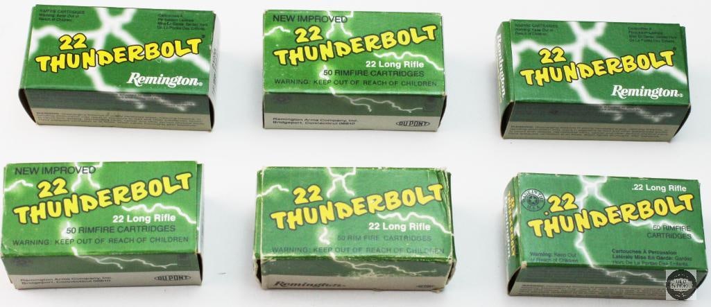 6 Boxes Remington 22 Thunderbolt 22LR Ammunition - 300rds - 3