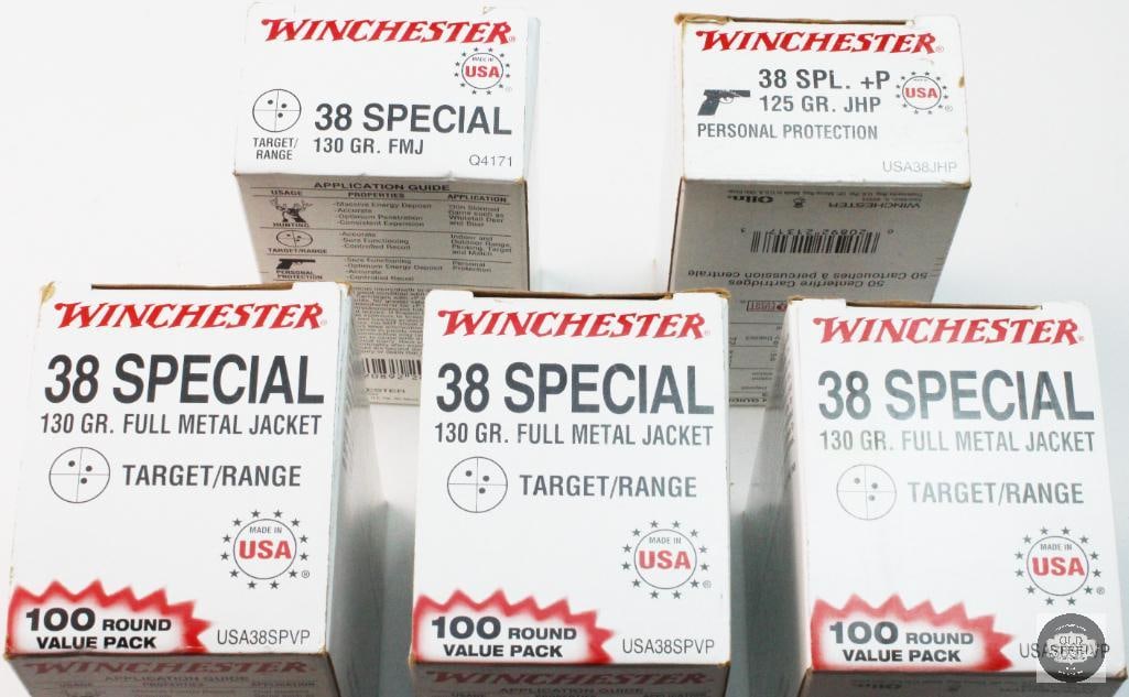 5 Boxes Winchester White Box 38 SPL Ammunition - 400rds - 2