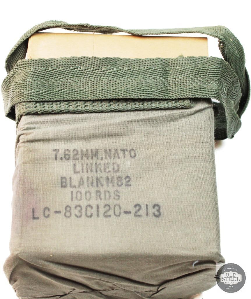 Box of M82 BLANK 7.62 NATO Cartridges - Linked: Box of M82 BLANK 7.62 NATO Cartridges - Linked THIS ITEM IS AS PICTURED WITH NO FURTHER ATTACHMENTS. ALL SALES ARE FINAL. PLEASE REFER TO THE AUCTION DESCRIPTION, LOT #1 DESCRIPTION AND