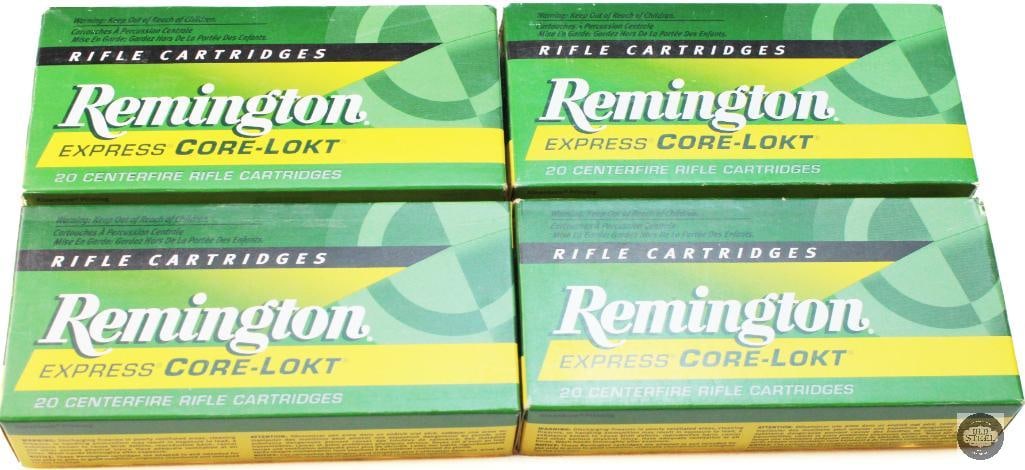 4 Boxes Remington 30-30 WIN 170gr Core-Lokt SP - 80rds: 4 Boxes Remington 30-30 WIN 170gr Core-Lokt SP - 80rds THIS ITEM IS AS PICTURED WITH NO FURTHER ATTACHMENTS. ALL SALES ARE FINAL. PLEASE REFER TO THE