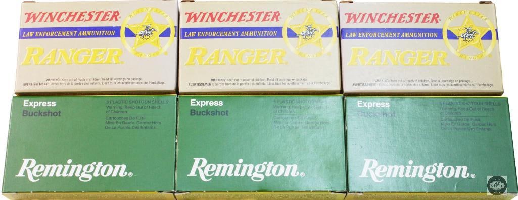 6 Boxes 12ga 00 Buck and 1oz Slug Ammunition - 30rds - Winchester and Remington (1 of 2)