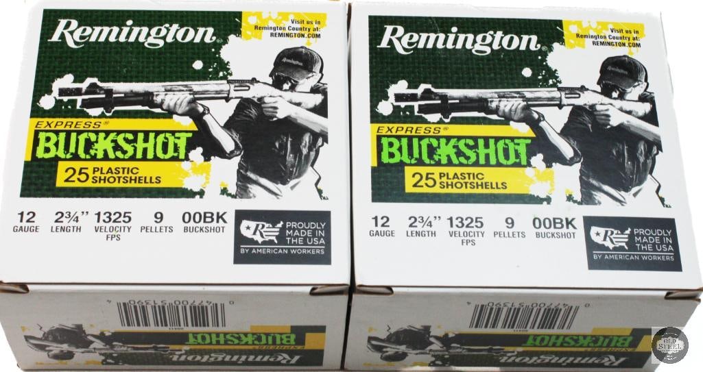 2 Boxes Remington Buckshot 12ga 2-3/4in 00 Buck Ammunition - 50rds: 2 Boxes Remington Buckshot 12ga 2-3/4in 00 Buck Ammunition - 50rds THIS ITEM IS AS PICTURED WITH NO FURTHER ATTACHMENTS. ALL SALES ARE FINAL. PLEASE REFER TO THE AUCTION DESCRIPTION, LOT