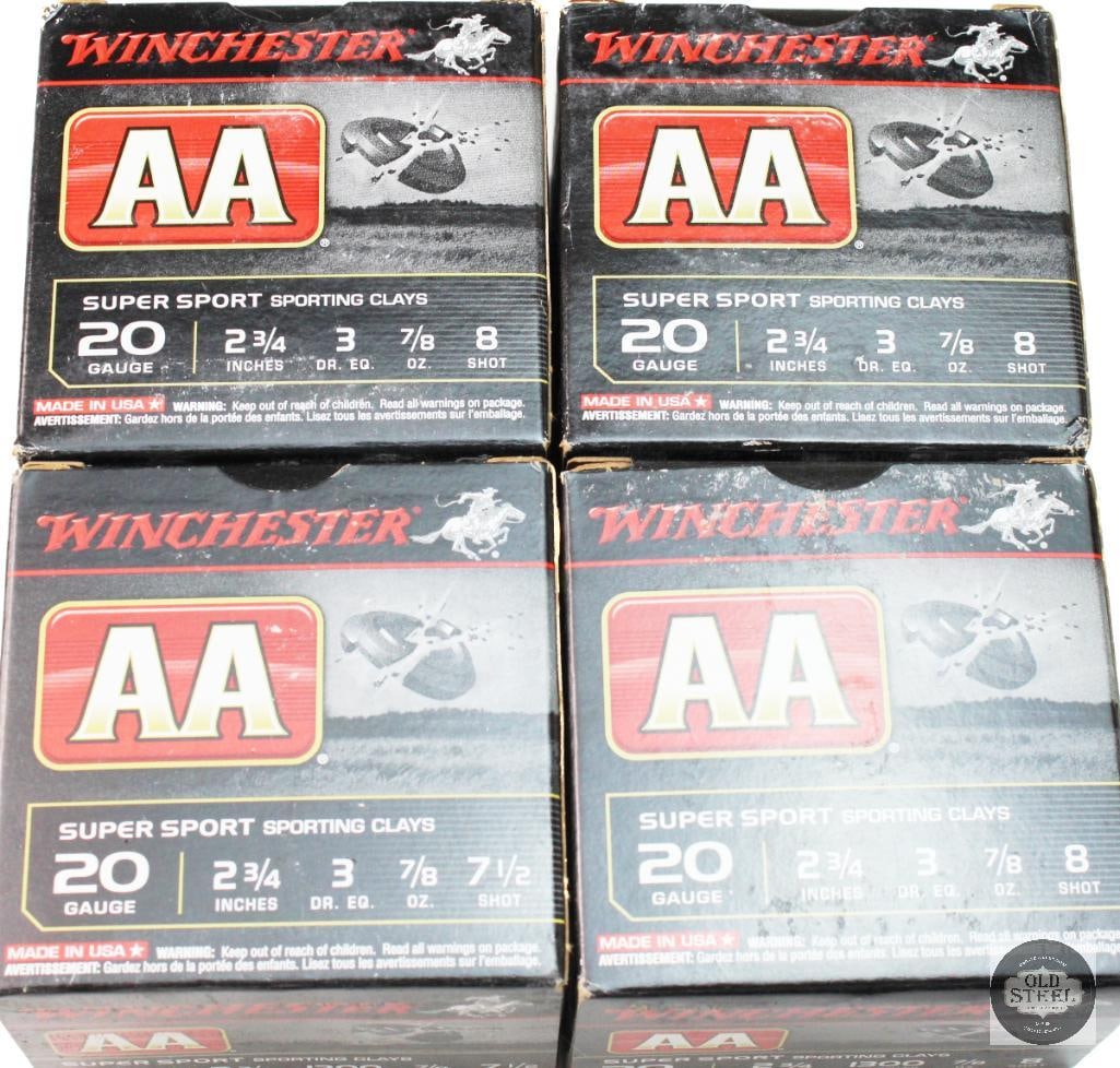 4 Boxes Winchester AA 12ga 2-3/4in Ammunition - 100rds: 4 Boxes Winchester AA 12ga 2-3/4in Ammunition - 100rds THIS ITEM IS AS PICTURED WITH NO FURTHER ATTACHMENTS. ALL SALES ARE FINAL. PLEASE REFER TO THE AUCTION DESCRIPTION, LOT