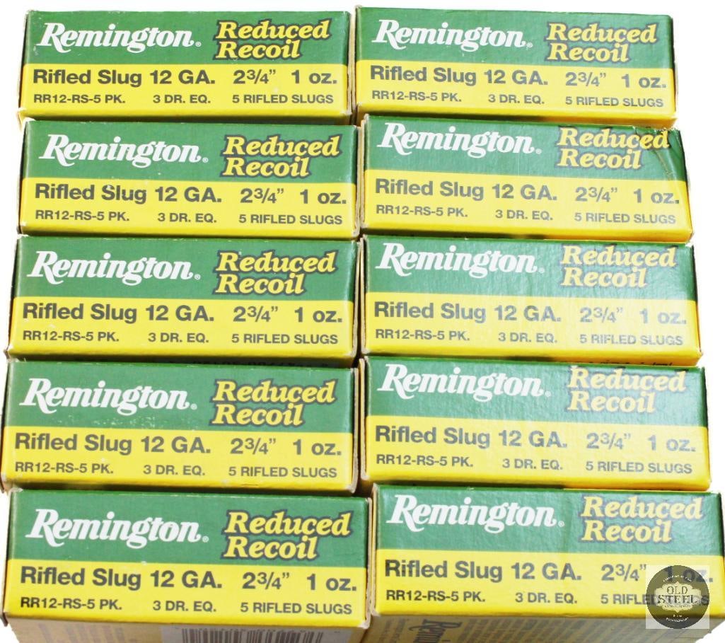 10 Boxes Remington Low Recoil 12ga 1oz Slug Ammunition - 50rds - 2