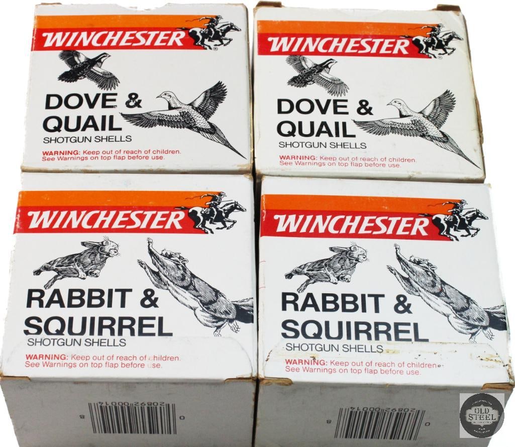 4 Boxes Winchester 12ga Ammunition - 100rds: 4 Boxes Winchester 12ga Ammunition - 100rds THIS ITEM IS AS PICTURED WITH NO FURTHER ATTACHMENTS. ALL SALES ARE FINAL. PLEASE REFER TO THE AUCTION DESCRIPTION, LOT #1 DESCRIPTION AND