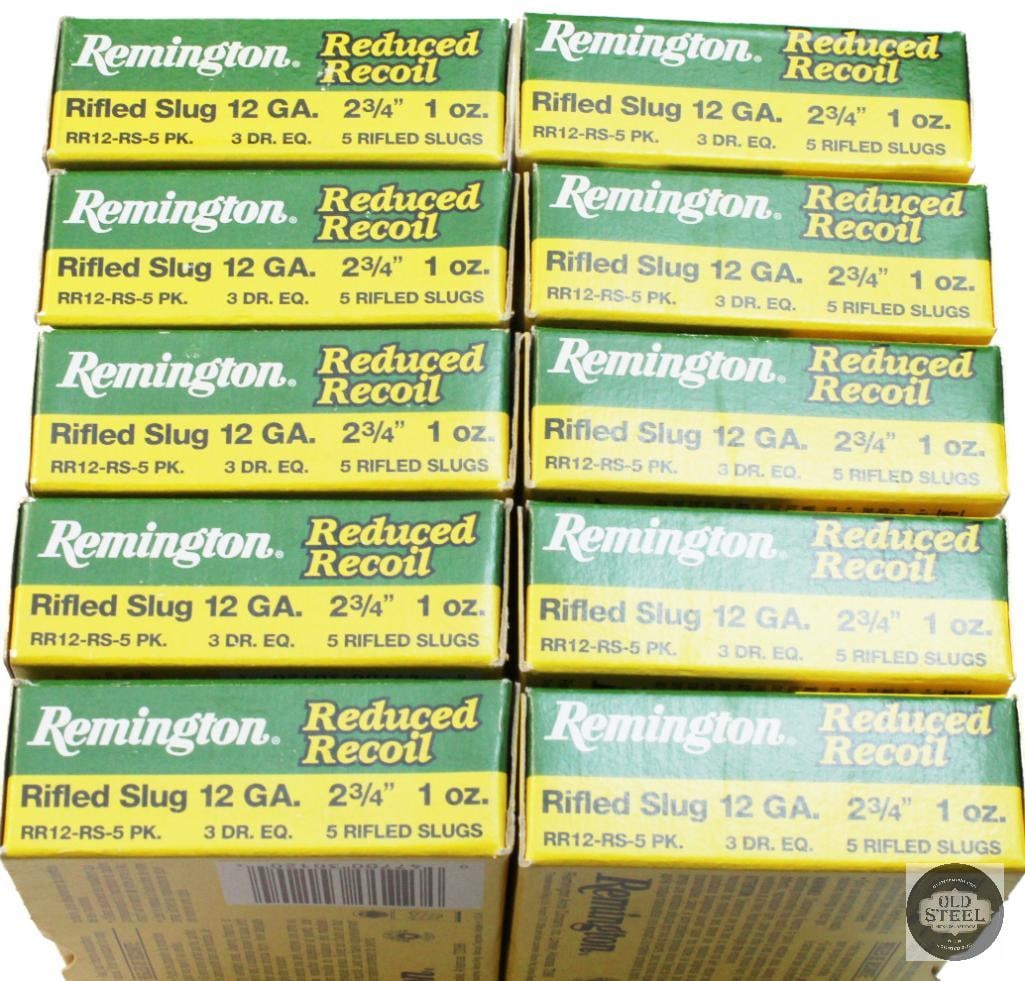 10 Boxes Remington Low Recoil 12ga 1oz Slug Ammunition - 50rds - 2