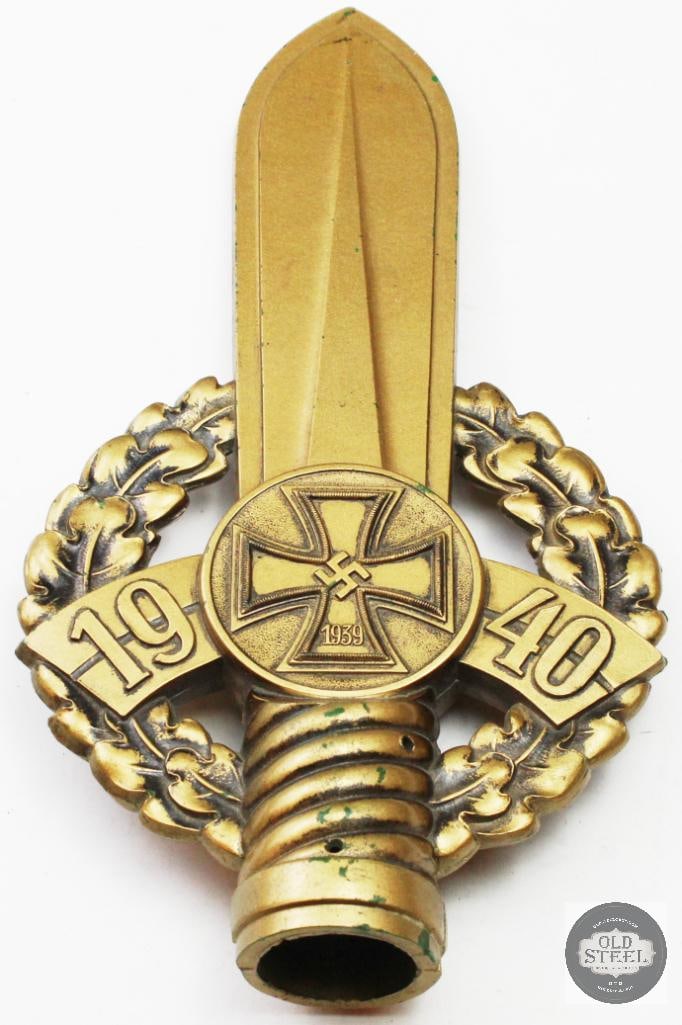 NS-RKB flagpole finial (fahnenspitze) for the National Socialist Reich Warrior Association.: NS-RKB flagpole finial (fahnenspitze) for the National Socialist Reich Warrior Association. THIS ITEM IS AS PICTURED WITH NO FURTHER ATTACHMENTS. ALL SALES ARE FINAL. PLEASE REFER TO THE