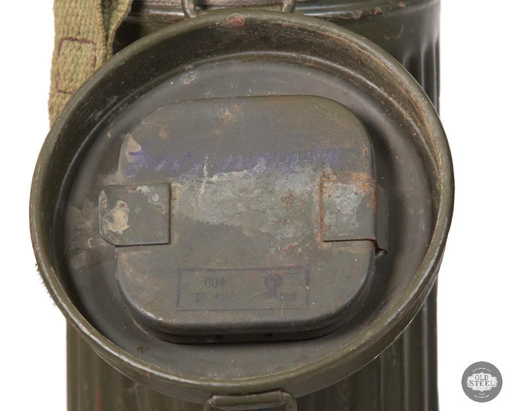 Original WWII German Gas Mask w/ Filter & Carrier C. 1940s Complete Set - 3
