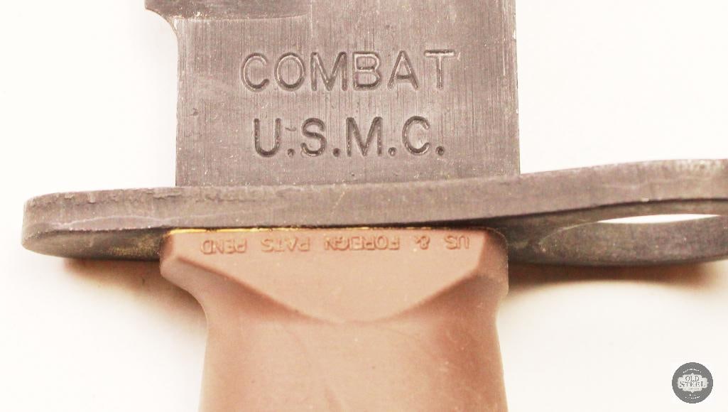 Original Ontario Knife Co. Issued USMC Bayonet w/ Scabbard - 2