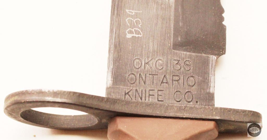 Original Ontario Knife Co. Issued USMC Bayonet w/ Scabbard - 3