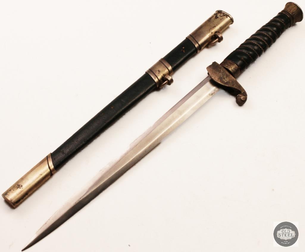 RARE Damaged Original WWII German Customs Officer Dress Dagger w/ Scabbard (1 of 3)
