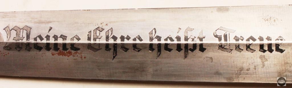 Original WWII German SS Dress Dagger w/ Scabbard Himmler Motto Blade - 2