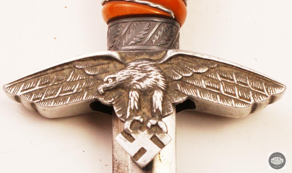 Original WWII German Luftwaffe Officer Dagger w/ Portepee, Scabbard & Hanger - 4