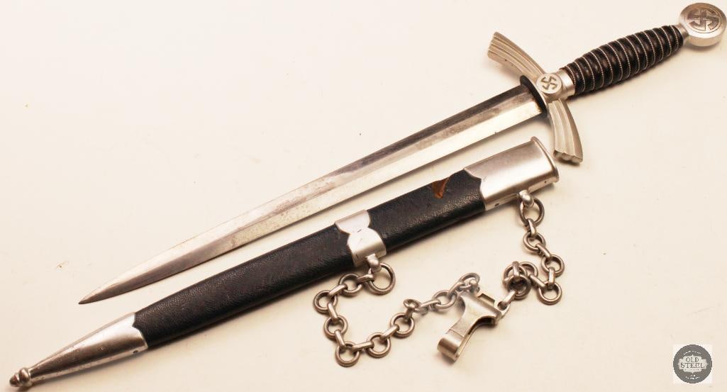 Original WWII German Luftwaffe Type 1 Dress Dagger w/ Scabbard & Hanger (1 of 4)