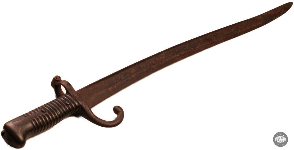 French Model 1842 Yataghan Sword Bayonet Black Painted w/ Heavy Patina (1 of 6)