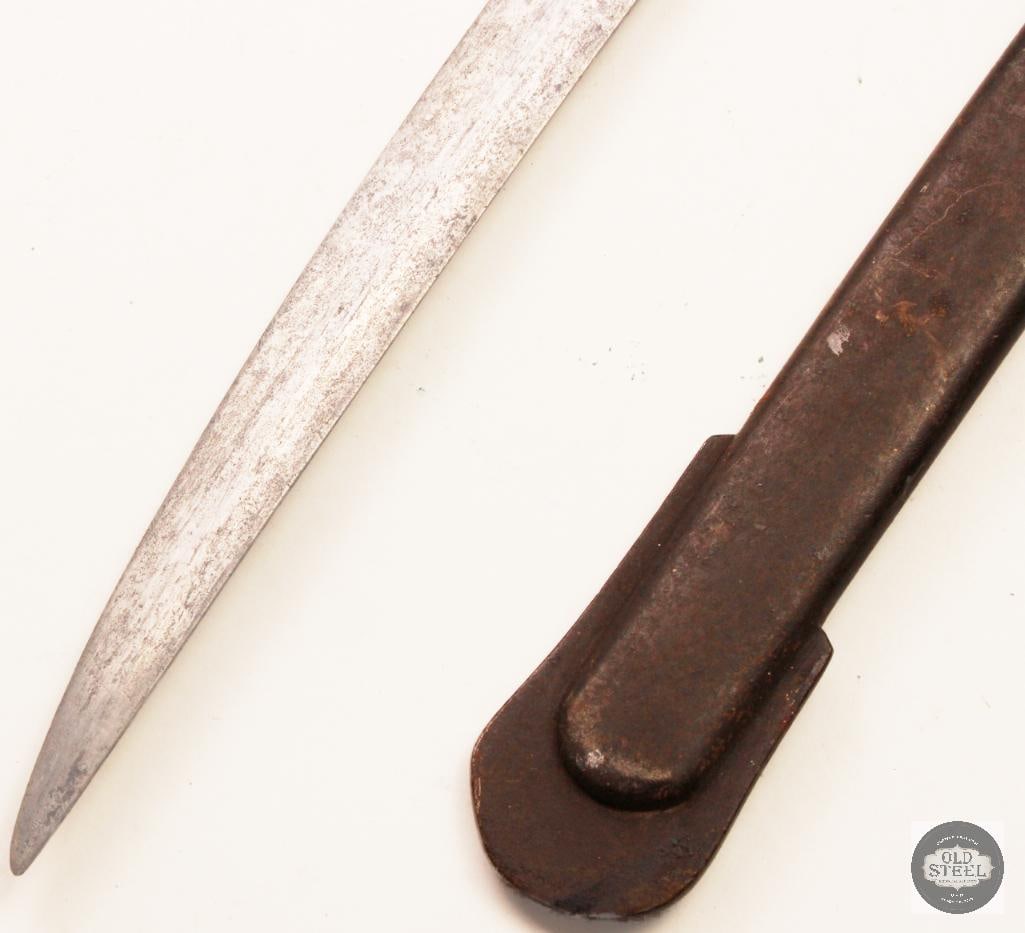 Vintage Cavalry Sword Unmarked 35.5 Blade w/ Scabbard Wire-Wrapped Grip - 4