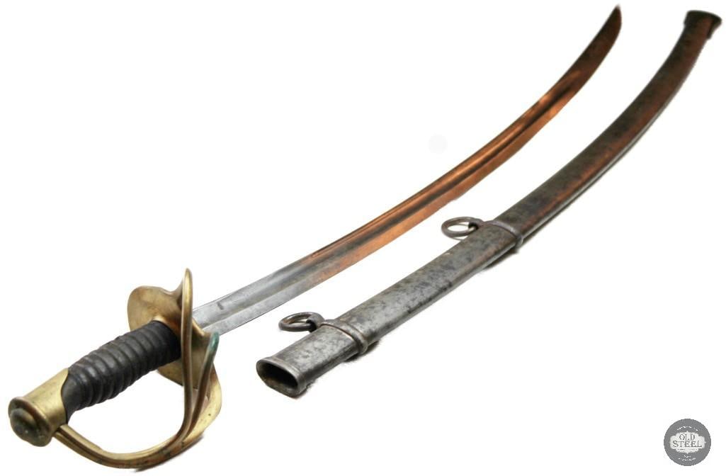 French Style Vintage Cavalry Sword 35 Blade w/ Scabbard - 2