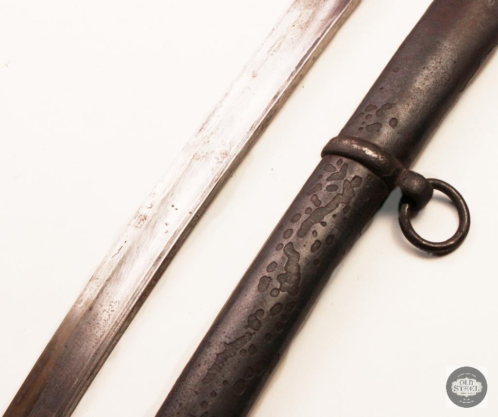 Vintage Civil War Era Cavalry Sabre w/ Scabbard Unmarked Wire-Wrapped Grip - 3