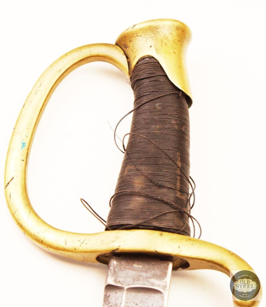 Vintage Civil War Era Cavalry Sabre w/ Scabbard Unmarked Wire-Wrapped Grip - 6