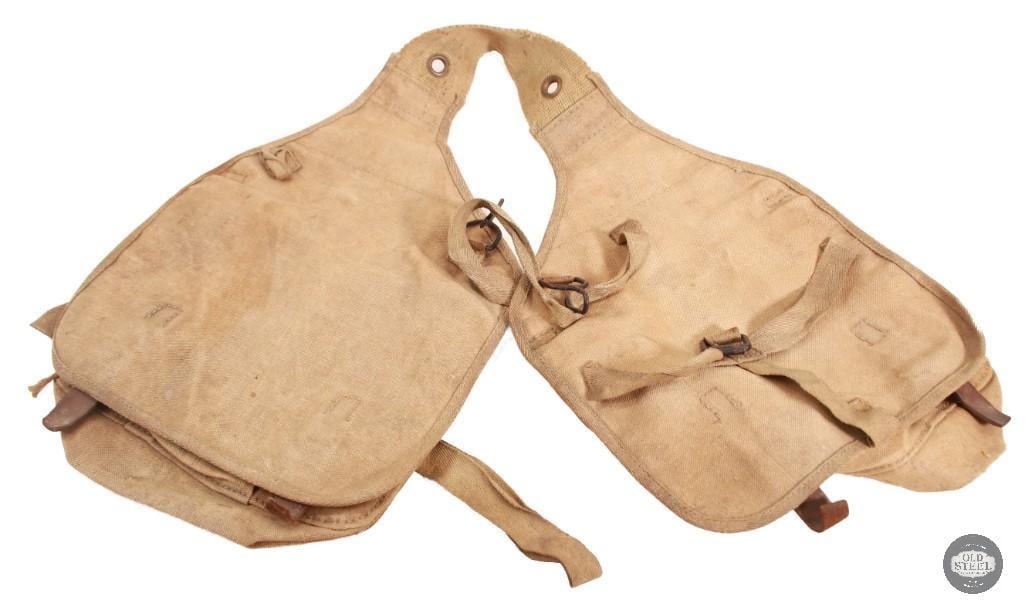 Original World War II Imperial Japanese Cavalry cloth saddlebags: Up for auction is a pair of Original World War II Imperial Japanese Cavalry cloth saddlebags. These saddlebags are original World War II-era military equipment designed for use by the Imperial