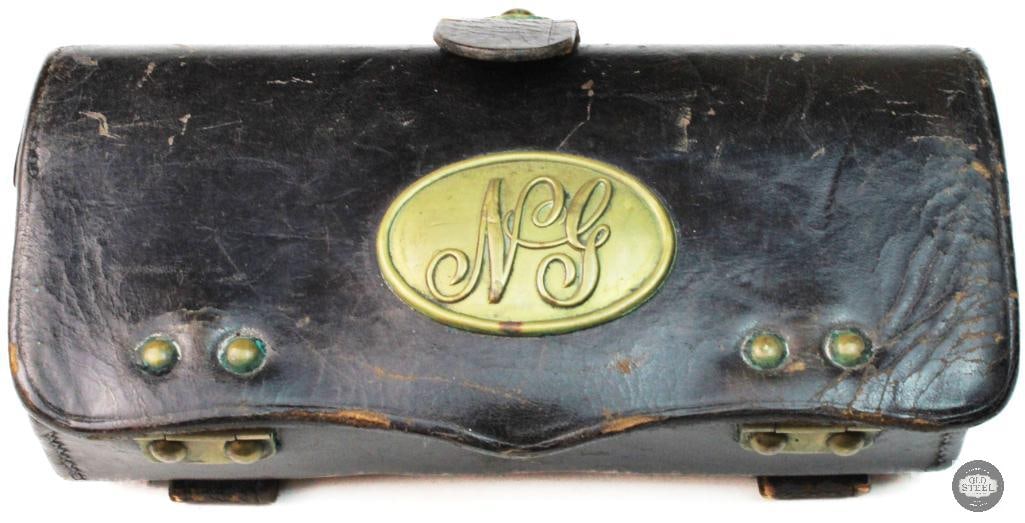 McKenney & Co. Cartridge box M1872: Spanish-American War era cartridge box. Leather has great color with expected cracking and handling wear. Overall condition is very good. THIS ITEM IS AS PICTURED WITH NO FURTHER ATTACHMENTS.
