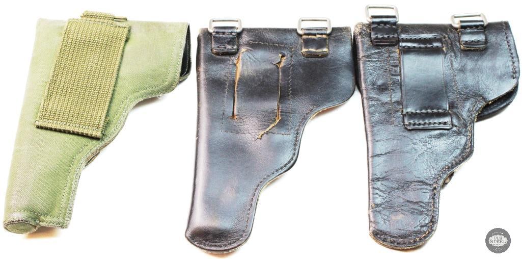Lot of 2 Leather and 1 canvas leather lined holsters - 2