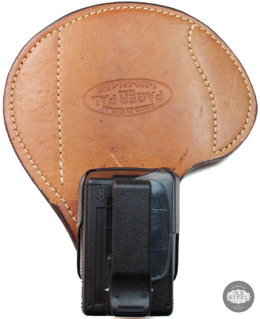 Pager Pal Concealed Carry Holster with Pager Shell: Pager Pal Concealed Carry Holster with Pager Shel. Appear to fit PPK, Bobcat sized small pistols. THIS ITEM IS AS PICTURED WITH NO FURTHER ATTACHMENTS. ALL SALES ARE FINAL. PLEASE REFER TO THE