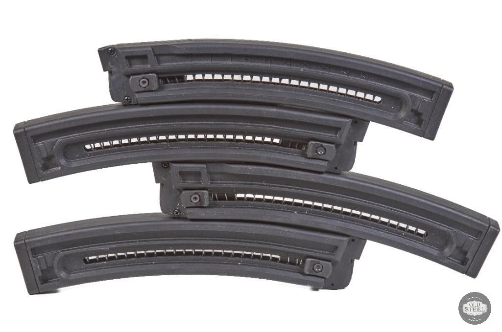 Lot of 4 GSG-16 22lr magazines: Lot of 4 GSG-16 22lr magazines. Polymer construction. THIS ITEM IS AS PICTURED WITH NO FURTHER ATTACHMENTS. ALL SALES ARE FINAL. PLEASE REFER TO THE AUCTION DESCRIPTION, LOT
