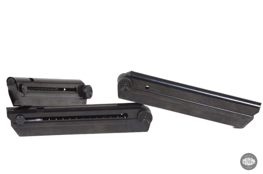 Lot of 3 MEC-GAR Luger P.08 Magazines: Lot of 3 MEC-GAR Luger P.08 Magazines THIS ITEM IS AS PICTURED WITH NO FURTHER ATTACHMENTS. ALL SALES ARE FINAL. PLEASE REFER TO THE AUCTION DESCRIPTION, LOT #1 DESCRIPTION AND TERMS OF