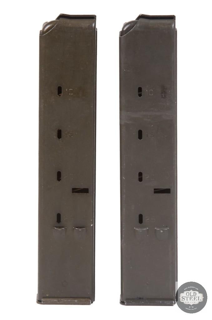 Lot of 2 UZI 25rd Magazines - 9mm Luger: Lot of 2 UZI 25rd Magazines - 9mm Luger THIS ITEM IS AS PICTURED WITH NO FURTHER ATTACHMENTS. ALL SALES ARE FINAL. PLEASE REFER TO THE AUCTION DESCRIP