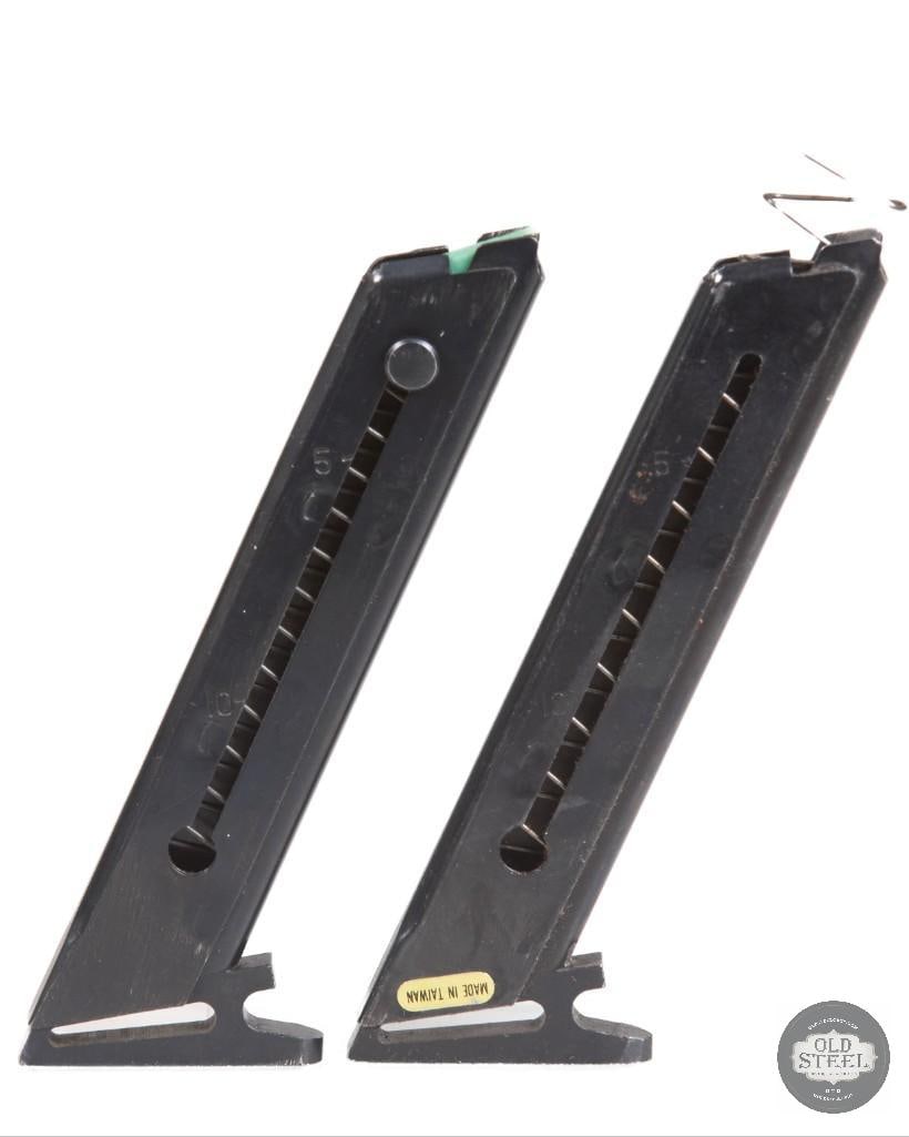 Lot of 2 Hi-Standard 10rd 22LR Magazines: Lot of 2 Hi-Standard 10rd 22LR Magazines. One of the magazines is missing the follower THIS ITEM IS AS PICTURED WITH NO FURTHER ATTACHMENTS. ALL SALES ARE FINAL. PLEASE REFER TO THE
