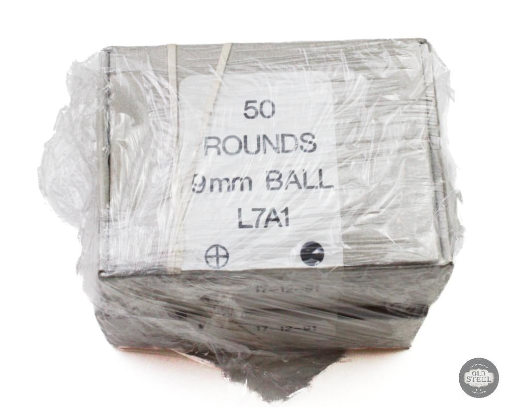 2 Boxes L7A1 High Pressure Ball 9mm UZI Ammunition - 100rds: 2 Boxes L7A1 High Pressure Ball 9mm UZI Ammunition - 100rds THIS ITEM IS AS PICTURED WITH NO FURTHER ATTACHMENTS. ALL SALES ARE FINAL. PLEASE REFER TO THE AUCTION DESCRIPTION, LOT