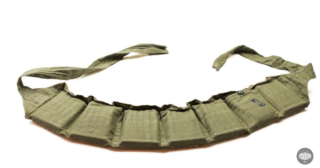 70rds Clipped Turkish 8mm Mauser in Cloth Bandoleer: 70rds Clipped Turkish 8mm Mauser in Cloth Bandoleer THIS ITEM IS AS PICTURED WITH NO FURTHER ATTACHMENTS. ALL SALES ARE FINAL. PLEASE REFER TO THE AUCTION DESCRIPTION, LOT #1 DESCRIPTION