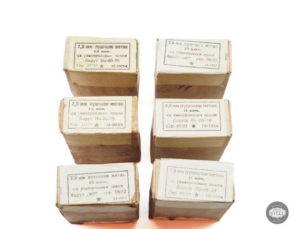 6 Boxes Yugo 8mm Mauser Ammunition - 90rds: 6 Boxes Yugo 8mm Mauser Ammunition - 90rds THIS ITEM IS AS PICTURED WITH NO FURTHER ATTACHMENTS. ALL SALES ARE FINAL. PLEASE REFER TO THE AUCTION DESCRIPTION, LOT #1 DESCRIPTION AND TERMS