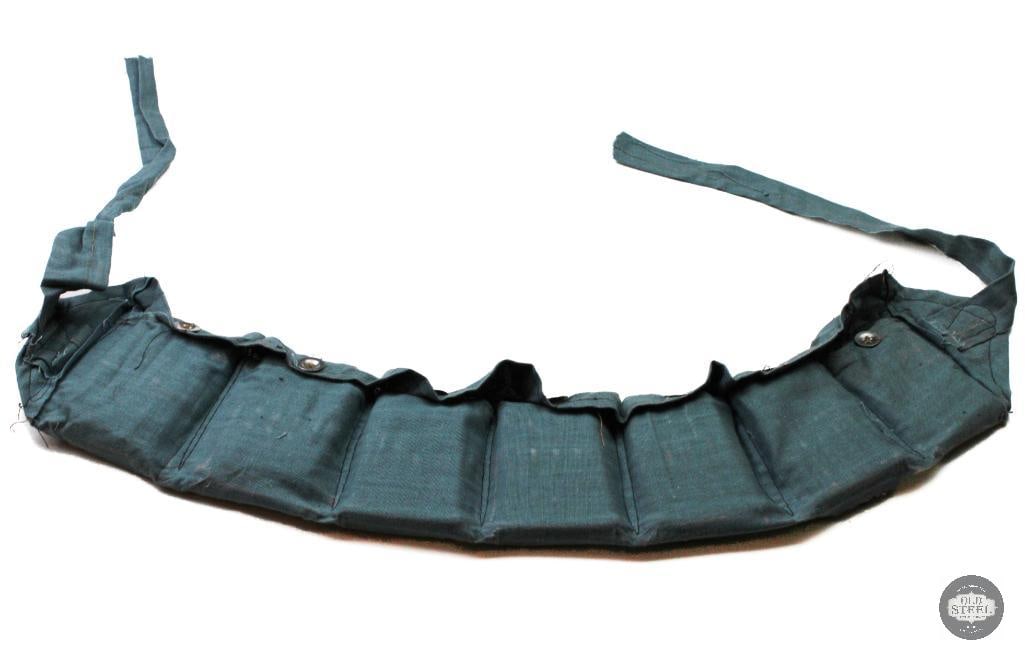 70rds Clipped Turkish 8mm Mauser in Cloth Bandoleer: 70rds Clipped Turkish 8mm Mauser in Cloth Bandoleer THIS ITEM IS AS PICTURED WITH NO FURTHER ATTACHMENTS. ALL SALES ARE FINAL. PLEASE REFER TO THE AUCTION DESCRIPTION, LOT #1 DESCRIPTION