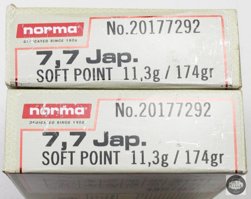 2 Boxes Norma 7.7 JAP 174gr SP Ammunition - 40rds - 2