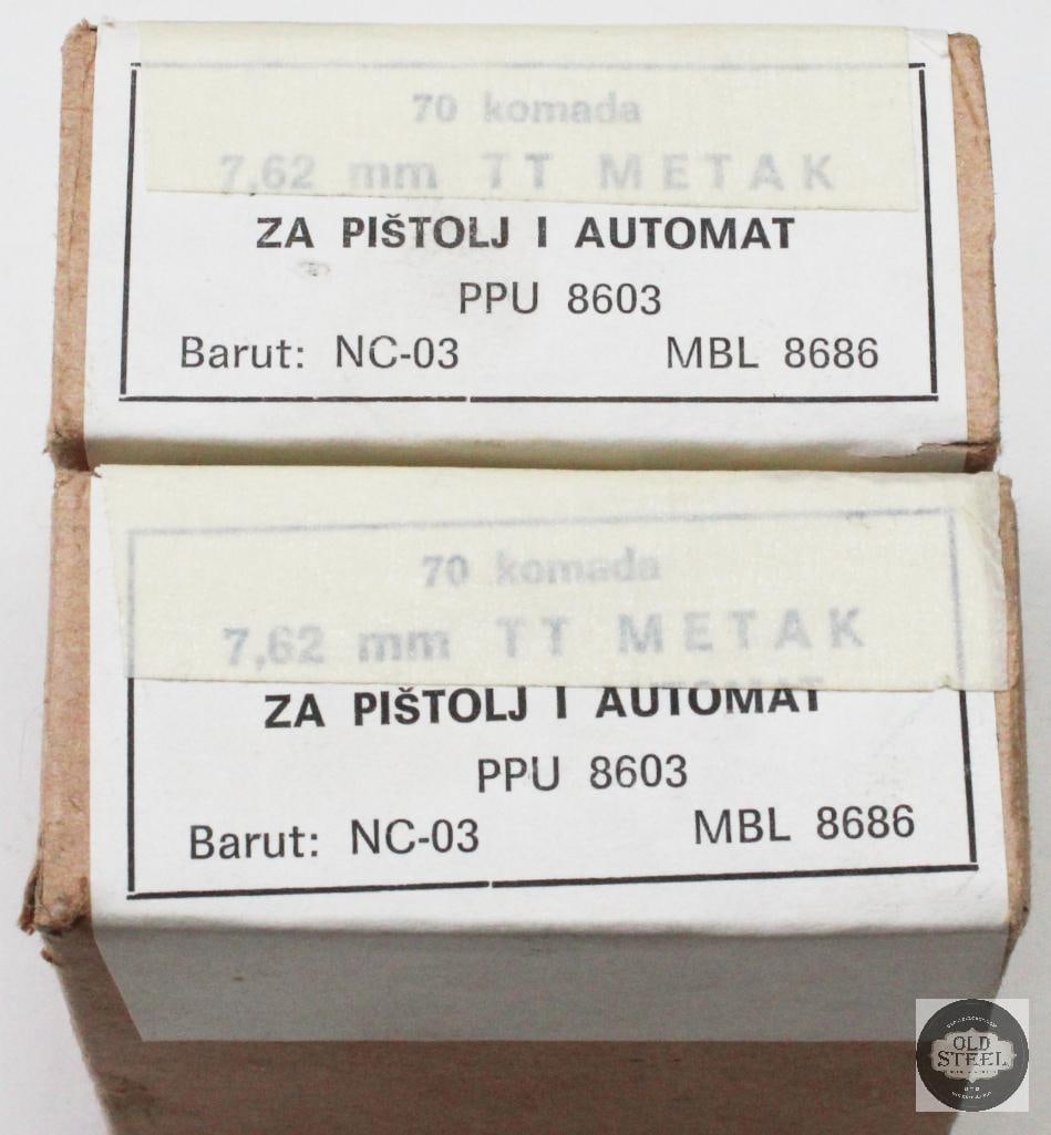 2 Boxes PPU 7.62x25 Tokarev TT METAK Ammunition - 140rds - 2