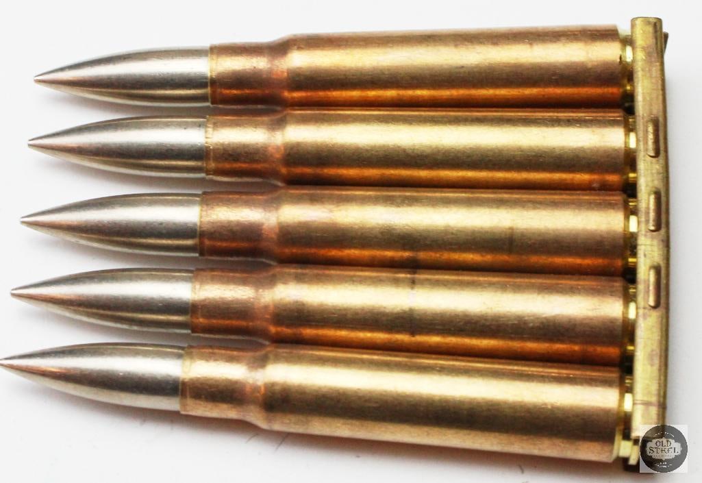 70rds Clipped Turkish 8mm Mauser in Cloth Bandoleer - 2